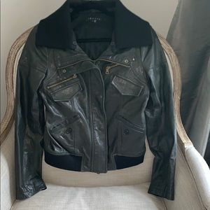 Great Theory Leather Bomber Jacket size M